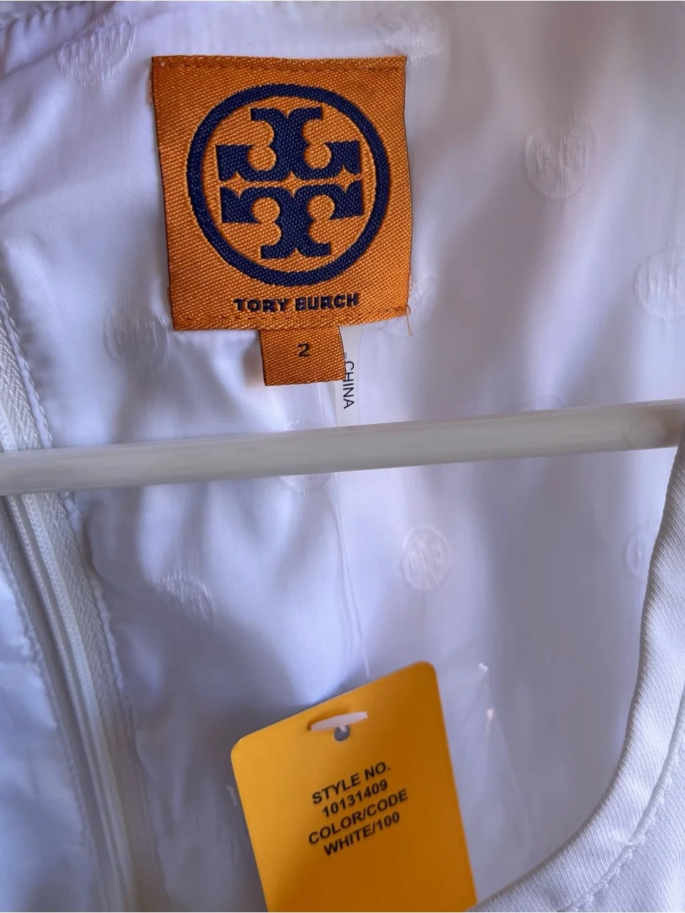 TORY BURCH Dress White‎ Gold Buttons Pinup Fitted Shift Size 2 Bride Wedding